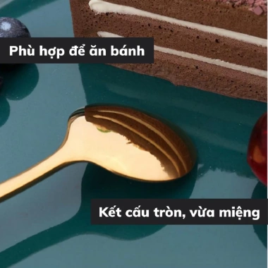 Thìa inox 304 mạ vàng 13-15-17 cm - Dụng cụ pha trà, cà phê, giá 5.781 VND 3