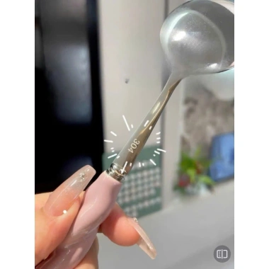 Thìa inox ăn cơm tay cầm ngọc trai không rỉ, cao cấp dày cán dài - chỉ 17.000₫