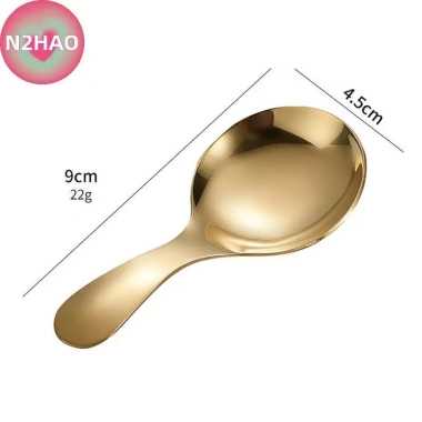 Thìa inox dễ thương tay cầm ngắn vàng kem - dùng cho trà, cà phê, gia vị, trẻ em, nhà bếp - 37.950₫ 5 Thìa inox dễ thương tay cầm ngắn vàng kem - dùng cho trà, cà phê, gia vị, trẻ em, nhà bếp - 37.950₫ 5