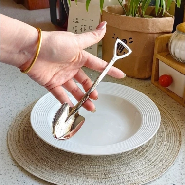 Thìa muỗng nhỏ GB51 đầu xẻng vuông độc đáo - Ăn hoa quả, pha cafe, giá 56.000đ 3