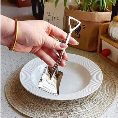 Thìa muỗng nhỏ GB51 đầu xẻng vuông độc đáo - Ăn hoa quả, pha cafe, giá 56.000đ 7