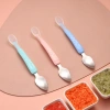 Thìa nạo hoa quả 2 đầu silicone + inox 304 cho bé ăn dặm - Uni Baby - 24,495 VND 3