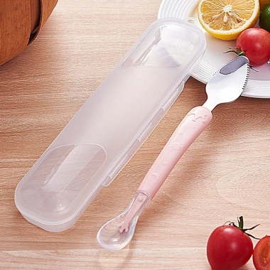 Thìa nạo hoa quả 2 đầu silicone + inox 304 cho bé ăn dặm - Uni Baby - 24,495 VND