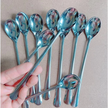 Thìa sinh tố, trà sữa nhôm dài 10 cái dày dăn, nhỏ gọn, tiện lợi - 33.000 VND