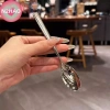 Thìa tròn nhỏ thép không gỉ N2HAO - trộn cà phê, mật ong, gia vị, kem, tráng miệng, dễ vệ sinh cho gia đình