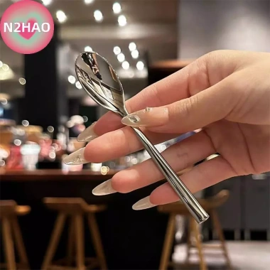 Thìa tròn nhỏ thép không gỉ N2HAO - trộn cà phê, mật ong, gia vị, kem, tráng miệng, dễ vệ sinh cho gia đình 2