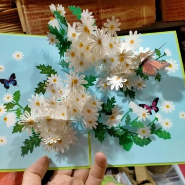 Thiệp 3D Dựng Giấy Nổi Vườn Hoa Xuyến Chi Pop Up Card Giá Ưu Đãi 39.000 VND