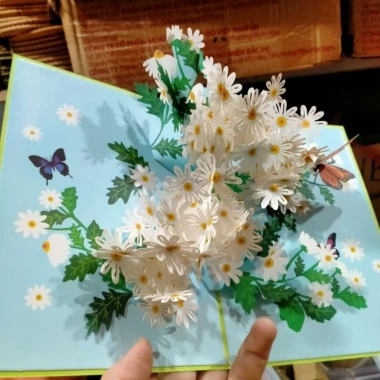 Thiệp 3D Dựng Giấy Nổi Vườn Hoa Xuyến Chi Pop Up Card Giá Ưu Đãi 39.000 VND