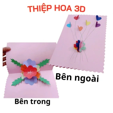 Thiệp 3D hoa nổi 14/2 8/3 20/10 20/11 - thiệp sinh nhật handmade giảm giá 35.000đ