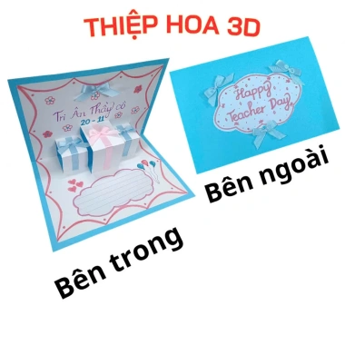 Thiệp 3D hoa nổi 14/2 8/3 20/10 20/11 - thiệp sinh nhật handmade giảm giá 35.000đ
