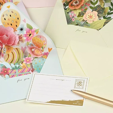 Thiệp 3D Lãng Mạn NS Mới Hoa Sinh Nhật & Giáng Sinh - Bật Lên, Chúc Mừng, Trang Trí Tiệc Cưới, Quà Tặng Cô Gái 4
