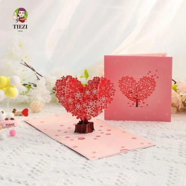 Thiệp 3D Pop-Up Tiezi Ngày Lễ Tình Nhân – Chúc Mừng Yêu Thương, Thiết Kế Sáng Tạo, Giá 59.076₫