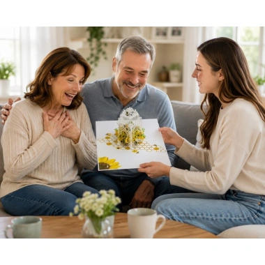 Thiệp 3D Tổ Ong & Hoa Hướng Dương Pop Up Card Độc Đáo A07 - Giá 99.000₫