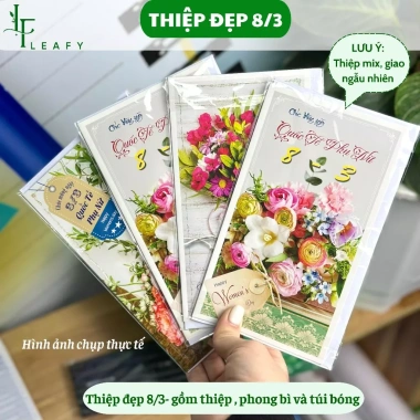 Thiệp 8/3 kèm phong bì Hàng Đẹp Chất Lượng Cao - Chúc Mừng Ngày Phụ Nữ, Giá 122.670₫