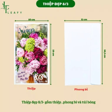 Thiệp 8/3 kèm phong bì Hàng Đẹp Chất Lượng Cao - Chúc Mừng Ngày Phụ Nữ, Giá 122.670₫