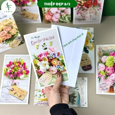 Thiệp 8/3 kèm phong bì Hàng Đẹp Chất Lượng Cao - Chúc Mừng Ngày Phụ Nữ, Giá 122.670₫
