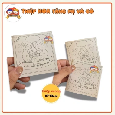 Thiệp 8/3 Size A4 Tặng Mẹ & Cô Giáo - Bộ 10 Thiệp Tô Màu Handmade Giá 8.900đ