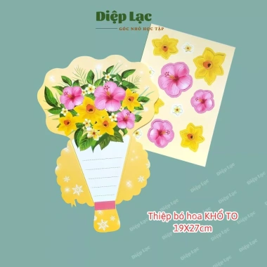 Thiệp bó hoa sáng tạo KHỔ TO 19x27cm - Ngày 20/11, 8/3, 14/2, 20/10, Ngày Nhà Giáo - Giá 40.860 VND