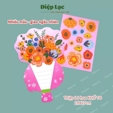 Thiệp bó hoa sáng tạo KHỔ TO 19x27cm - Ngày 20/11, 8/3, 14/2, 20/10, Ngày Nhà Giáo - Giá 40.860 VND