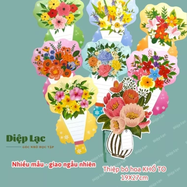 Thiệp bó hoa sáng tạo KHỔ TO 19x27cm - Ngày 20/11, 8/3, 14/2, 20/10, Ngày Nhà Giáo - Giá 40.860 VND