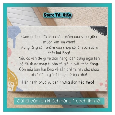Thiệp Cảm Ơn Khách Hàng SET 50 Card Giấy Cứng Mẫu Cute In Màu Đẹp Rõ Nét Giá 10.000₫