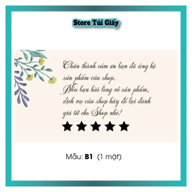 Thiệp Cảm Ơn Khách Hàng SET 50 Card Giấy Cứng Mẫu Cute In Màu Đẹp Rõ Nét Giá 10.000₫ 4