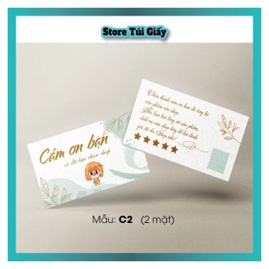 Thiệp Cảm Ơn Khách Hàng SET 50 Card Giấy Cứng Mẫu Cute In Màu Đẹp Rõ Nét Giá 10.000₫ 8