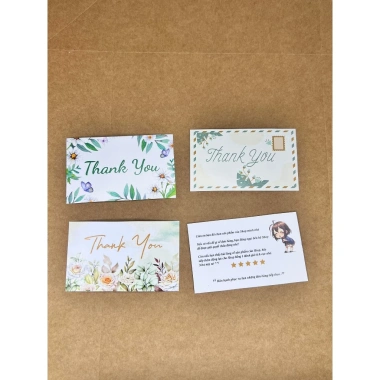 Thiệp Cảm Ơn Khách Hàng SET 50 Card Giấy Cứng Mẫu Cute In Màu Đẹp Rõ Nét Giá 10.000₫ 9