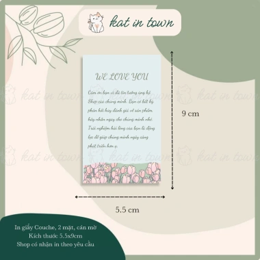 Thiệp Cảm Ơn Thỏ và Gấu Xanh Pastel 9x5.5cm Giấy Couche Cán Màng Mờ 2 Mặt Giá 9.500₫