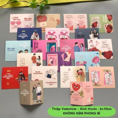 Thiệp Card Valentine KO Kèm Phong Bì Nhỏ Đựng Quà Dễ Thương - 20.9k