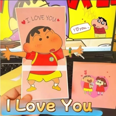 Thiệp Chúc Mừng Crayon Shin-chan Âm Nhạc 3D - Phong Bì Ngày Lễ Tình Nhân, Sinh Nhật, Kỷ Niệm - Giá Ưu Đãi 24.668 VND
