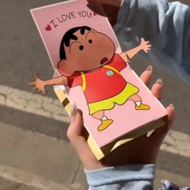 Thiệp Chúc Mừng Crayon Shin-chan Âm Nhạc 3D - Phong Bì Ngày Lễ Tình Nhân, Sinh Nhật, Kỷ Niệm - Giá Ưu Đãi 24.668 VND