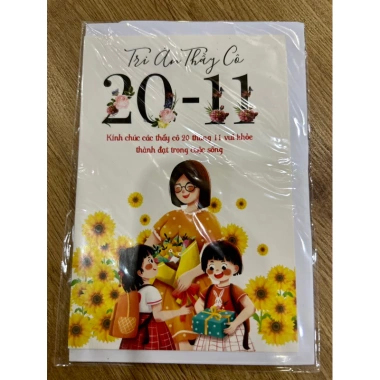 Thiệp chúc mừng kèm phong bì và hoa quà đa dịp 8/3 20/10 20/11 Noel Giáng Sinh - Sami Flower giá 6.800₫