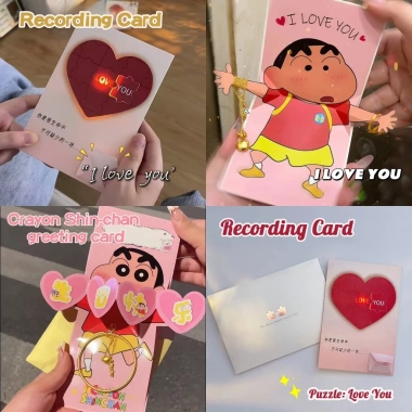 Thiệp chúc mừng Shin-chan âm nhạc Tôi Yêu Bạn - Quà tặng, trang trí, giá chỉ 36.994₫