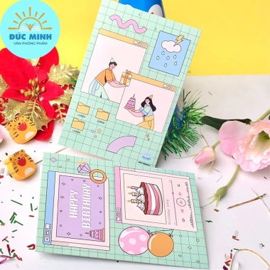 Thiệp chúc mừng sinh nhật NHIỀU MẪU 2 mặt - Thiết kế riêng happy birthday từ Diệp Lạc - Giá chỉ 31.050₫