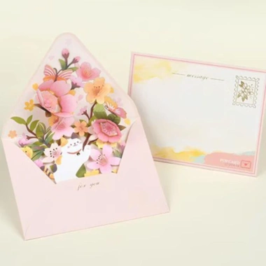 Thiệp chúc mừng Valentine NLINNI kèm phong bì hoa, dấu nóng, Bưu thiếp 3D lãng mạn 62.640 VND