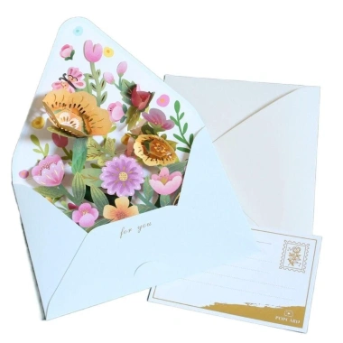 Thiệp chúc mừng Valentine NLINNI kèm phong bì hoa, dấu nóng, Bưu thiếp 3D lãng mạn 62.640 VND