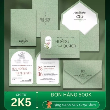Thiệp cưới phong bì Madi sang trọng 2.025 - In Offest đẹp, giá chỉ 2,600 VND