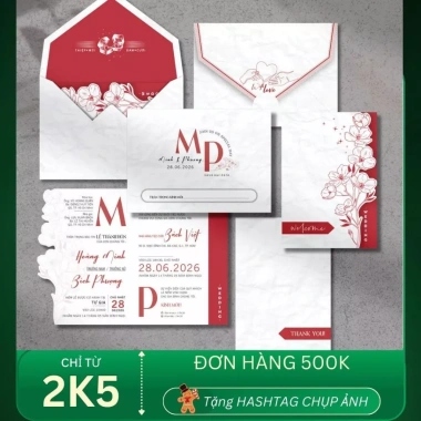 Thiệp cưới phong bì Madi sang trọng 2.025 - In Offest đẹp, giá chỉ 2,600 VND 4
