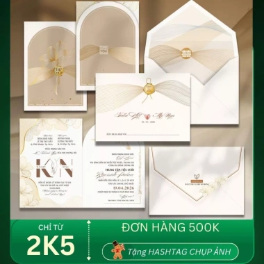 Thiệp cưới phong bì Madi sang trọng 2.025 - In Offest đẹp, giá chỉ 2,600 VND 5
