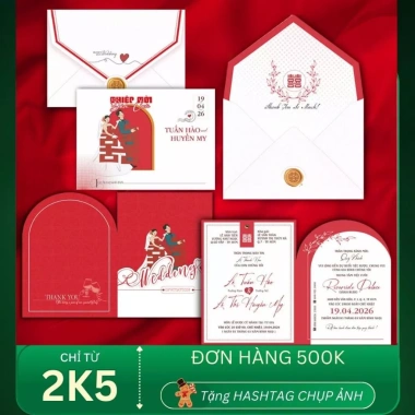Thiệp cưới phong bì Madi sang trọng 2.025 - In Offest đẹp, giá chỉ 2,600 VND 6