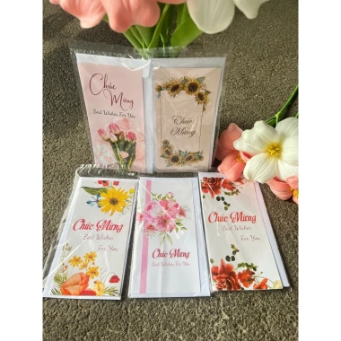Thiệp dài sỉ chúc mừng đa mẫu 8/3-20/10-20/11, giá ưu đãi 25.000đ (32.000đ) 6
