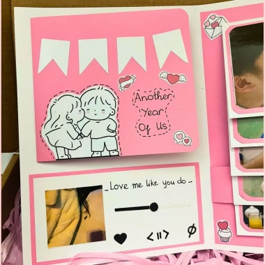 Thiệp dán 9 ảnh tặng 8/3, kỉ niệm, sinh nhật, 20/10-20/11 – Scrapbook mini Jasmine Handmade 60.000đ 3