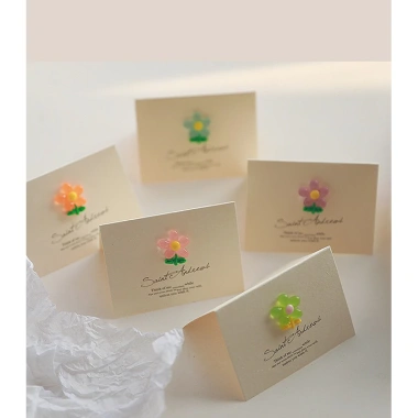 Thiệp Đính Hoa Nhựa Handmade - Quà 14/2,8/3,Noel Giá 14.850đ Sami Flower