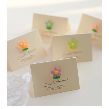 Thiệp Đính Hoa Nhựa Handmade - Quà 14/2,8/3,Noel Giá 14.850đ Sami Flower