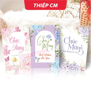 Thiệp đơn COMBO Chúc Mừng Quà Tặng 9,5x14,5cm BO1 - Giá 25.000đ