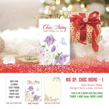 Thiệp đơn COMBO Chúc Mừng Quà Tặng 9,5x14,5cm BO1 - Giá 25.000đ 10 Thiệp đơn COMBO Chúc Mừng Quà Tặng 9,5x14,5cm BO1 - Giá 25.000đ 10