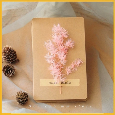 Thiệp Giấy Vintage Gắn Hoa Khô Kraf Trắng - Sinh Nhật, Valentine, 8/3 - 7.000₫