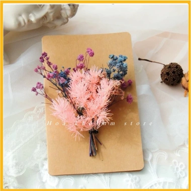 Thiệp Giấy Vintage Handmade Gắn Hoa Khô Kraf Trắng – Sinh nhật, Valentine, 8/3, Giá 35.000đ 4