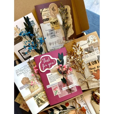 Thiệp Handmade hoa khô phong cách bullet journal vintage - Quà tặng ý nghĩa LaAn chỉ 40.000₫